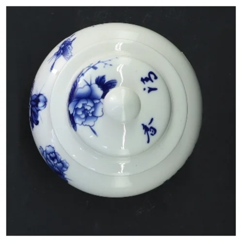 Porcelænskrukke med låg (str. 14 cm)