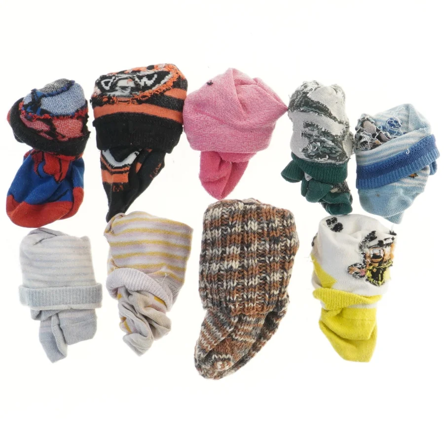 Brugte børnesokker, 10 stk. (str. ca 15 cm)