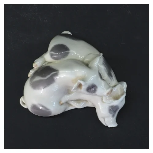 Porcelænsfigur med sovende grise fra Royal Copenhagen (str. 11,5 cm)