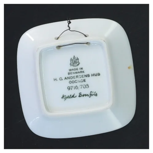 Porcelænsplakette med H. C. Andersens Hus fra B&G (str. 8,5x8,5 cm)