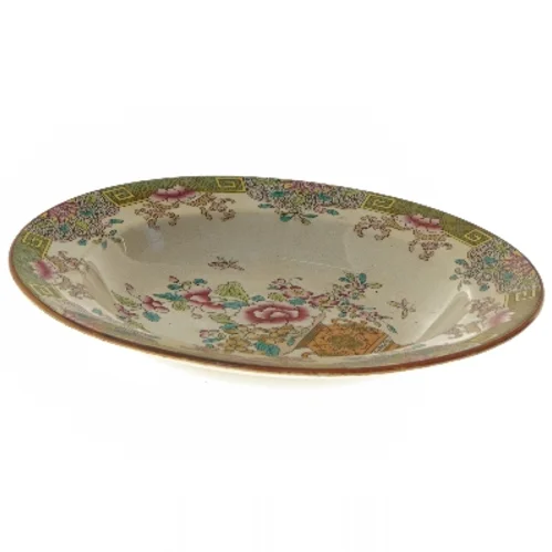 Dekorativ tallerken med blomsterdesign (str. Ø 26 cm)