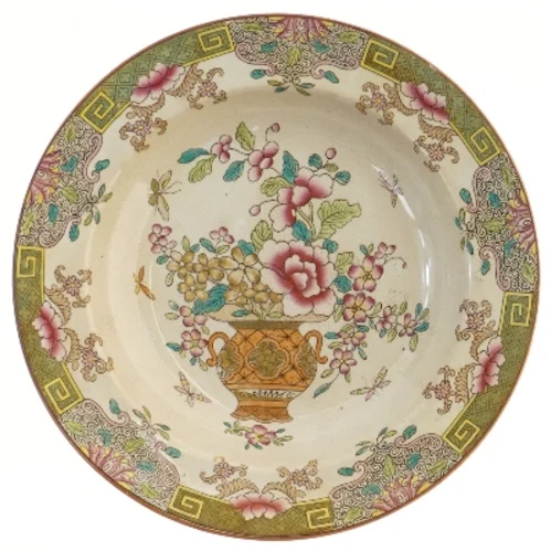 Dekorativ tallerken med blomsterdesign (str. Ø 26 cm)