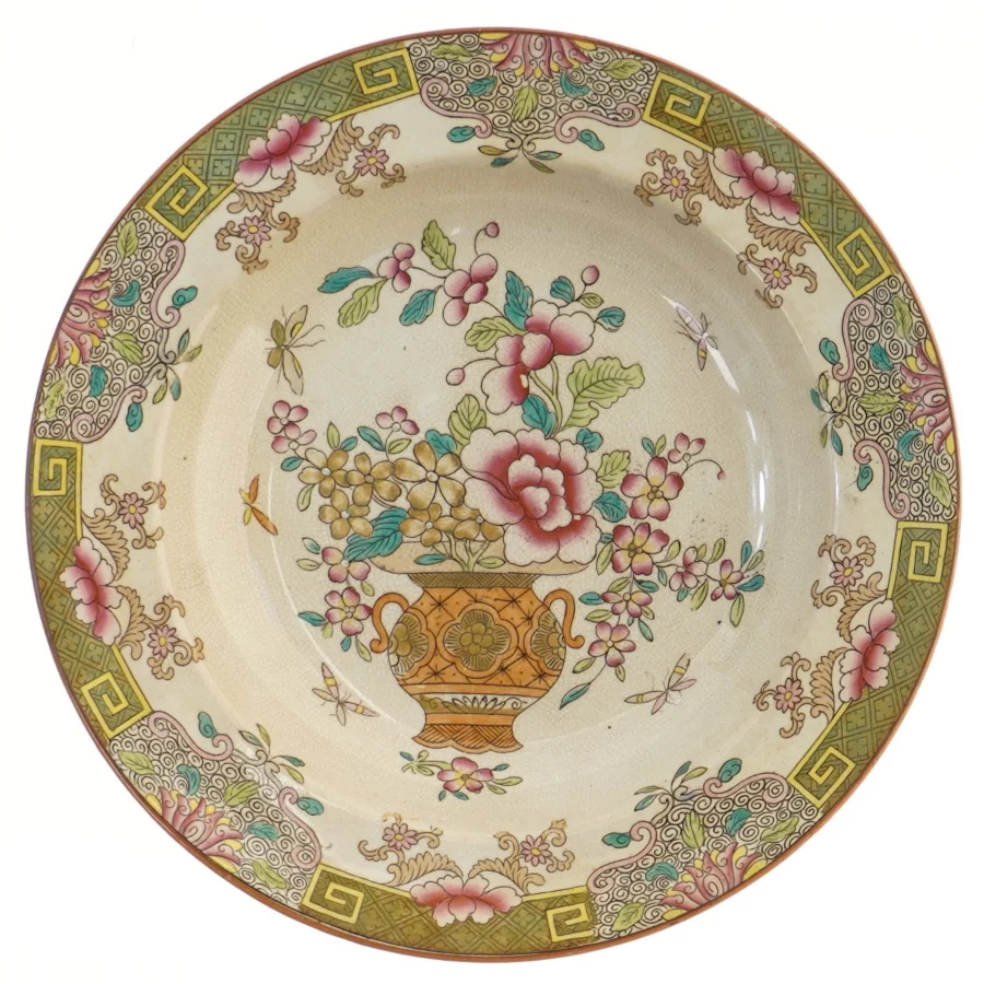 Dekorativ tallerken med blomsterdesign (str. Ø 26 cm)