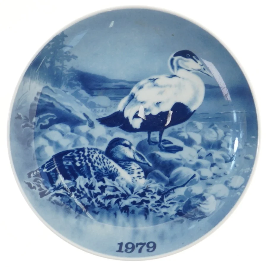 Juleplatte 1979 med ænder (str. Ø 19,5 cm)