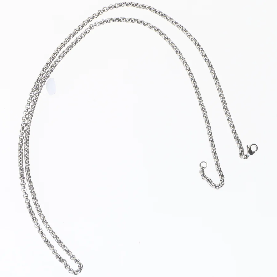 Sølvfarvet halskæde (str. 60 cm)
