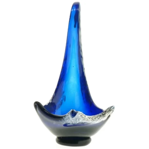 Blåt glas kunstobjekt (str. 17x25 cm)