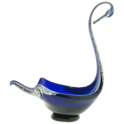 Blåt glas kunstobjekt (str. 17x25 cm)