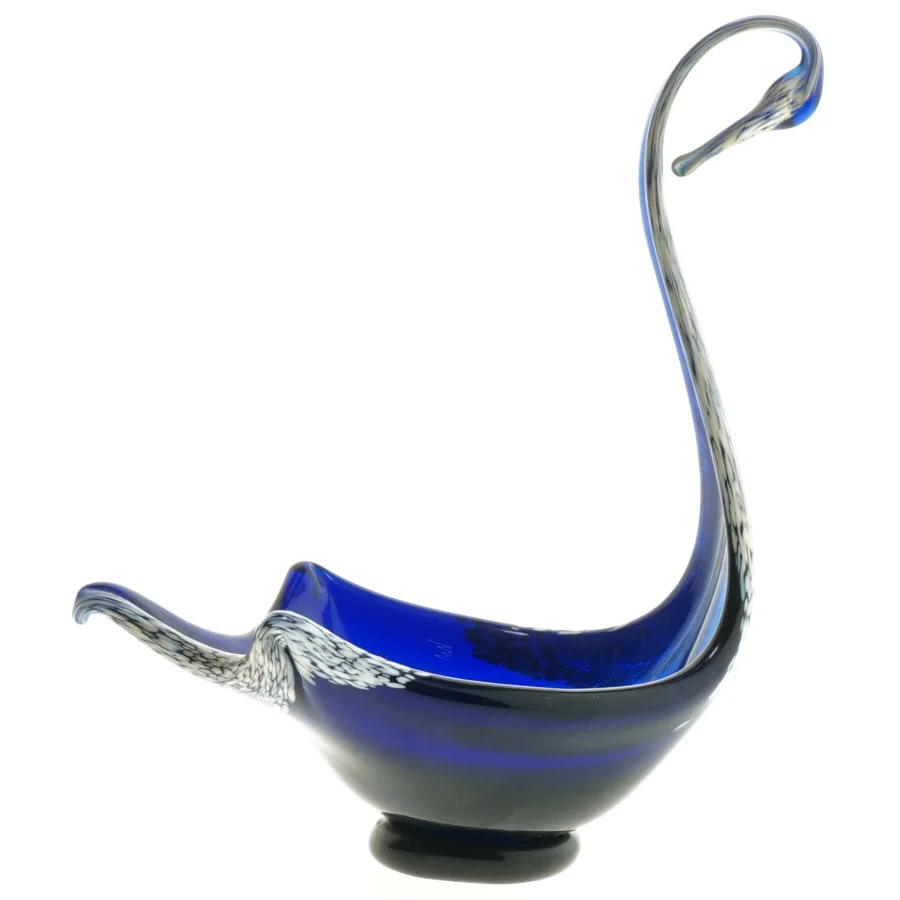 Blåt glas kunstobjekt (str. 17x25 cm)