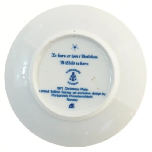 Porcelæn juleplatter 1971 (str. Ø 17,5 cm)