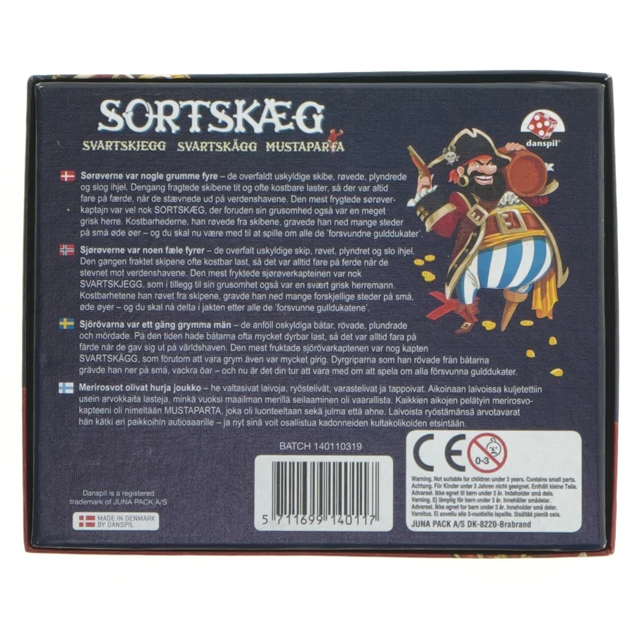 Brætspil, sortskæg (str. 17 x 14 cm)