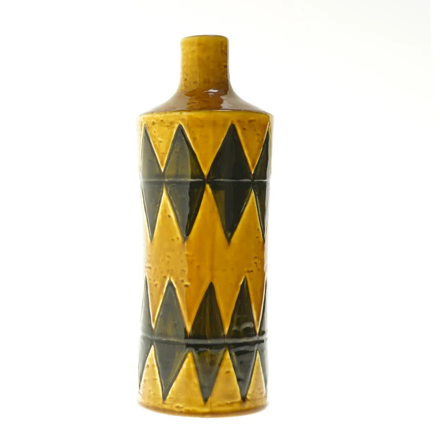 Keramisk vase med geometrisk mønster fra Rörftrand (str. 27 cm)