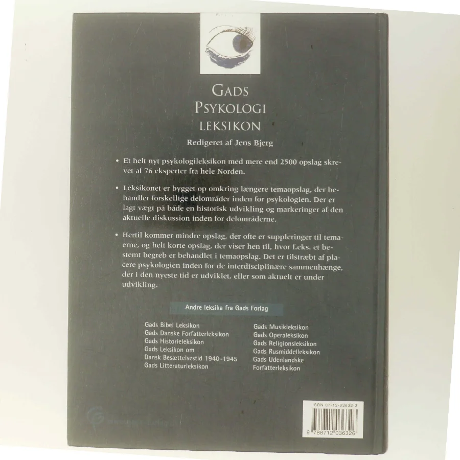 Gads psykologileksikon af Redigeret af Jens Bjerg (Bog)