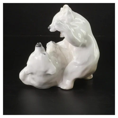 Porcelænsfigur af legende bjørne fra Royal Copenhagen (str. 15 cm)