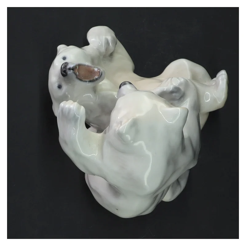 Porcelænsfigur af legende bjørne fra Royal Copenhagen (str. 15 cm)