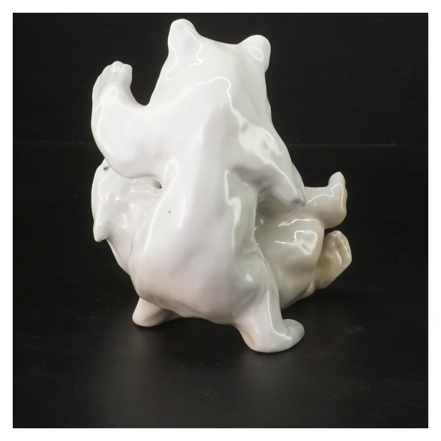 Porcelænsfigur af legende bjørne fra Royal Copenhagen (str. 15 cm)