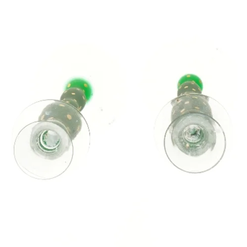 grønne lysestager med prikker (str. 2 stk 37,5 cm)