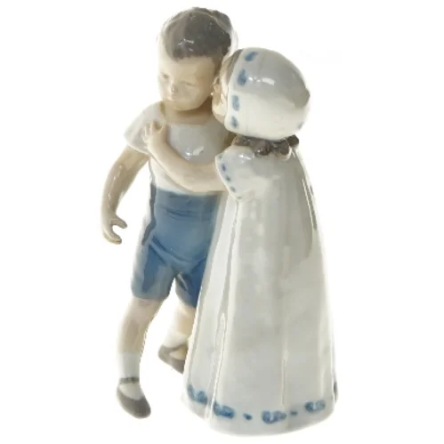 Porcelænsfigur af kysset børn fra B&G (str. 18 cm)
