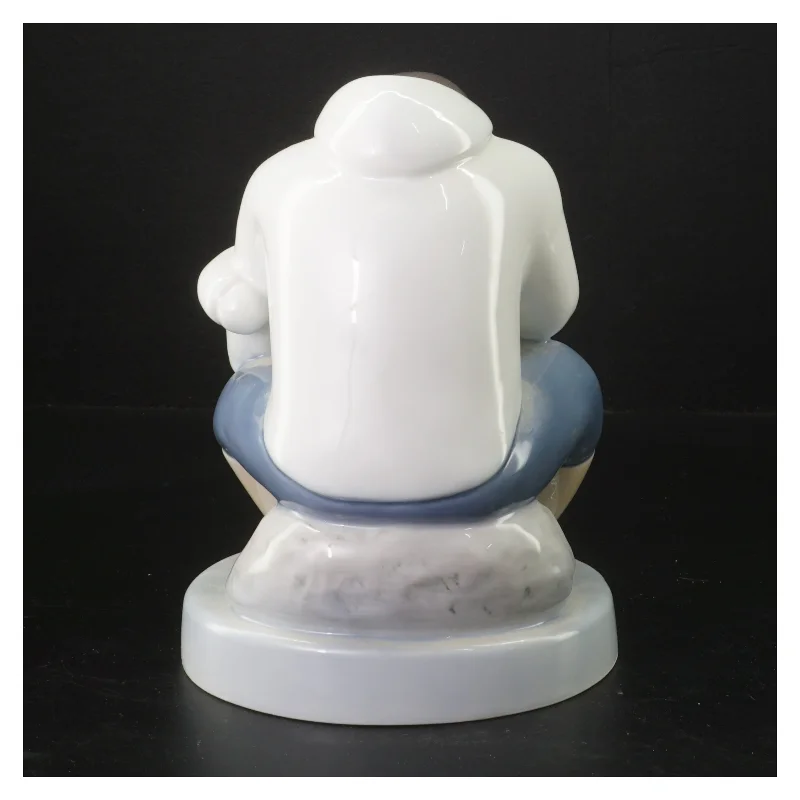 Porcelænsfigur af far med barn fra B&G (str. 21 cm)