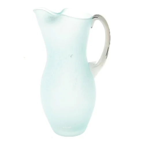 Blå glas kande (str. 28,5 cm)