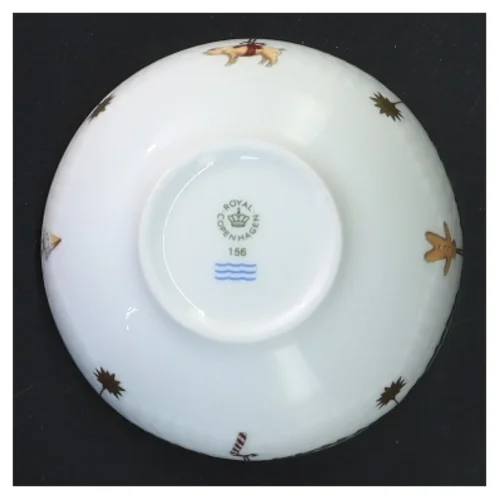 Juledekorationsskål med låg fra Royal Copenhagen (str. Ø 9 cm)