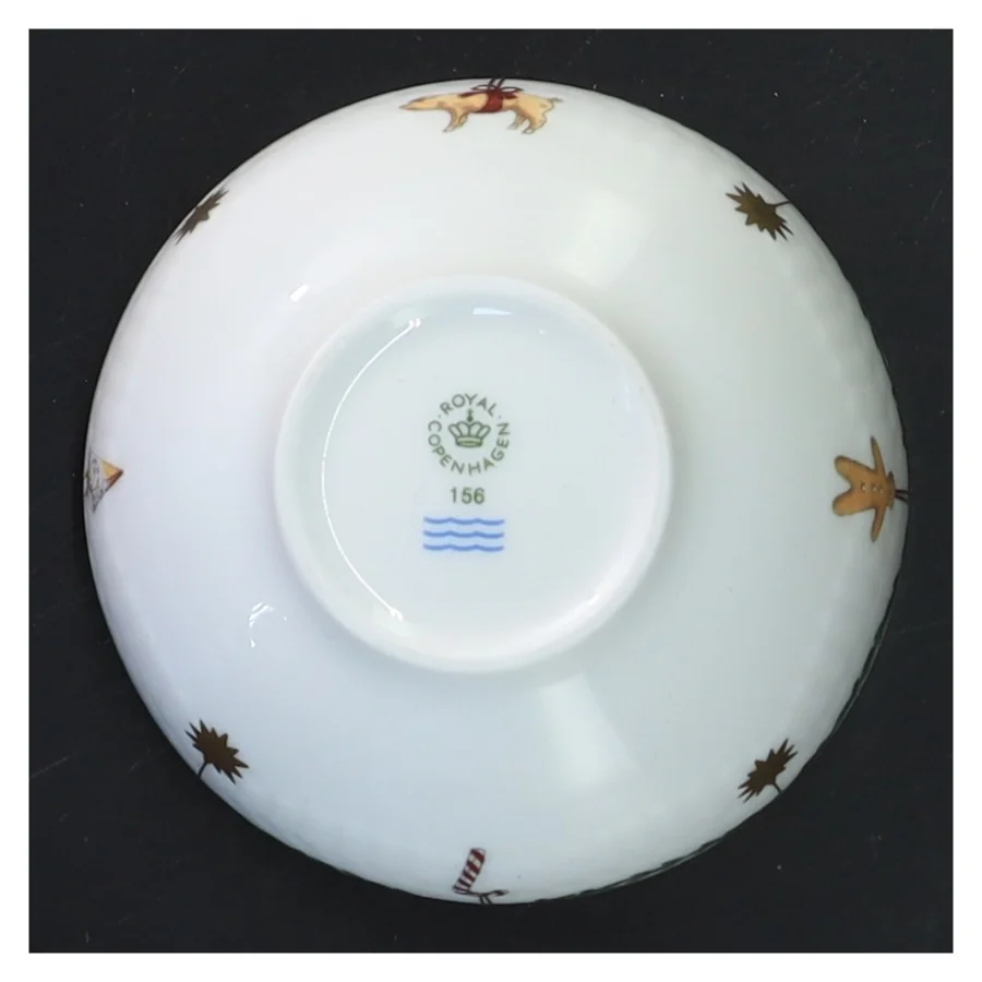 Juledekorationsskål med låg fra Royal Copenhagen (str. Ø 9 cm)