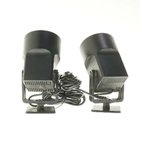Par af sorte spotlights (str. Ø 11x21 cm)