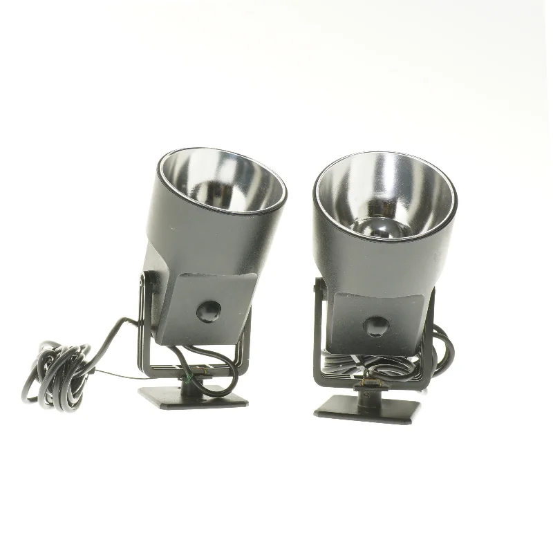 Par af sorte spotlights (str. Ø 11x21 cm)