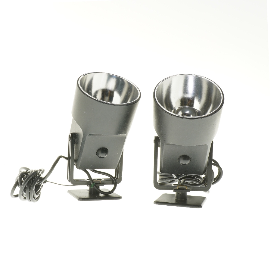 Par af sorte spotlights (str. Ø 11x21 cm)