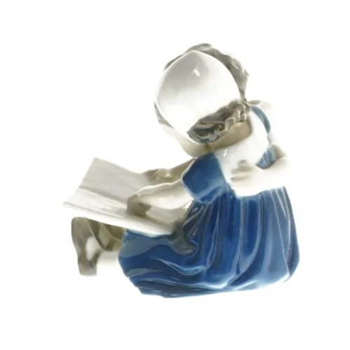 Porcelænsfigur af børn, der læser fra B&G (str. 11 cm)