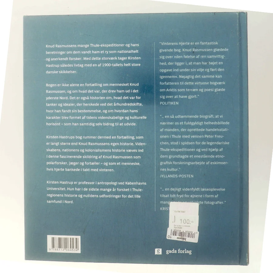 Vinterens hjerte : Knud Rasmussen og hans tid af Kirsten Hastrup (Bog)