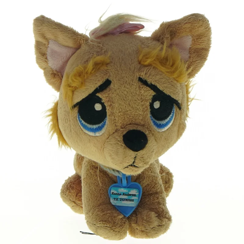 Tøjdyr hund med halsbånd (str. 16 cm)