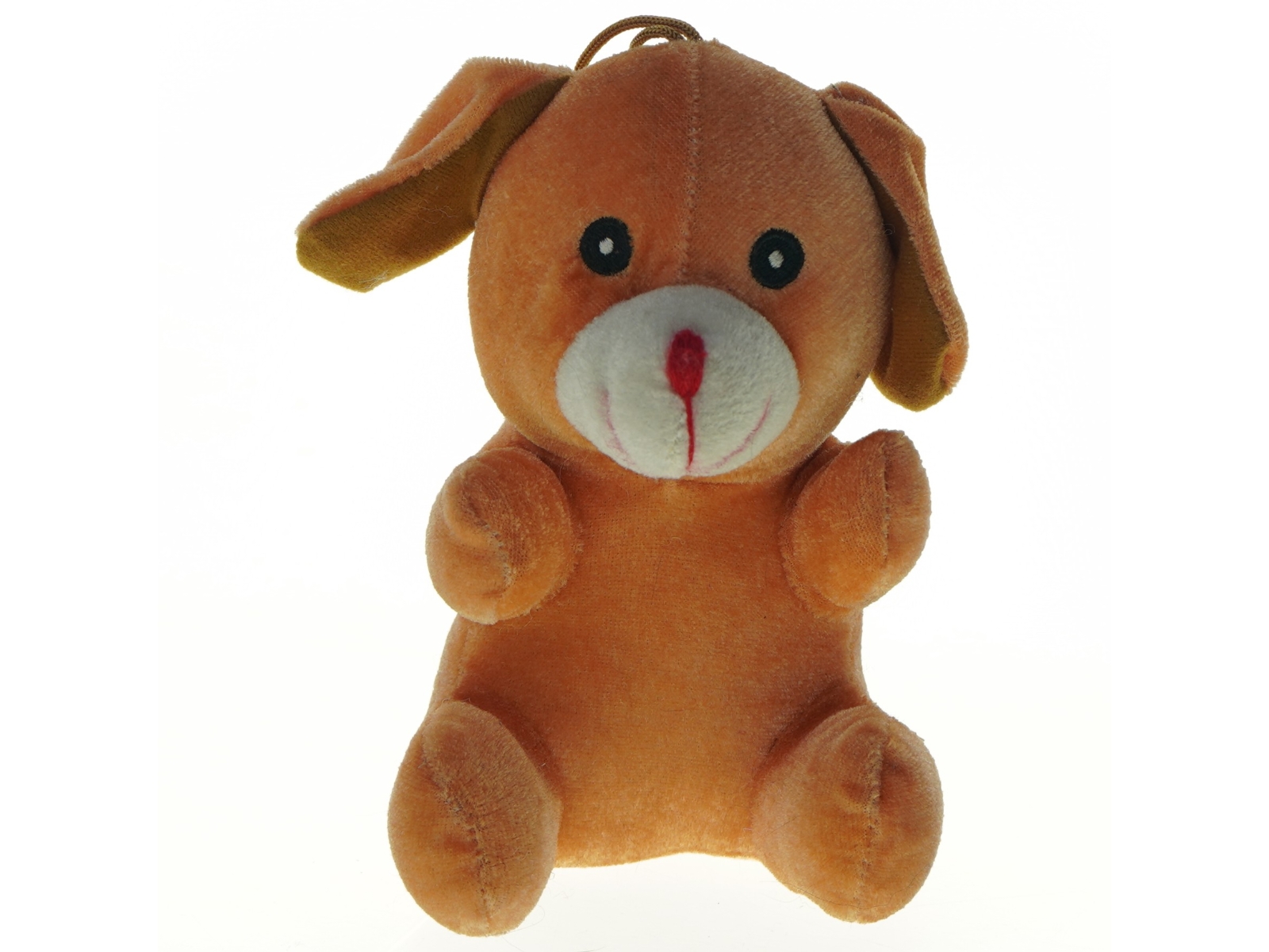 Orange tøjdyr hund (str. 18 cm)