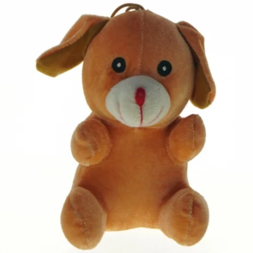 Orange tøjdyr hund (str. 18 cm)