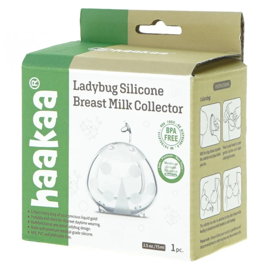 Ladybug silicone breast milk collector fra Haakaa (str. 9 x 9 x 6 cm)