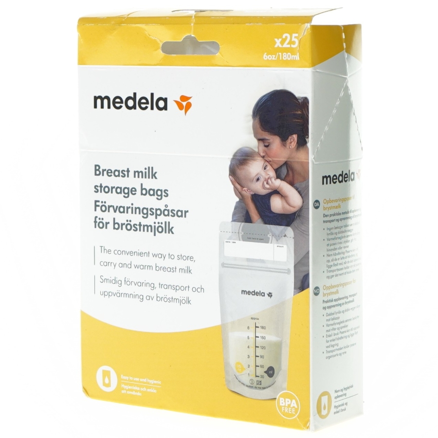 Bryst mælks opbevaringspose fra Medela (str. 180 ml)