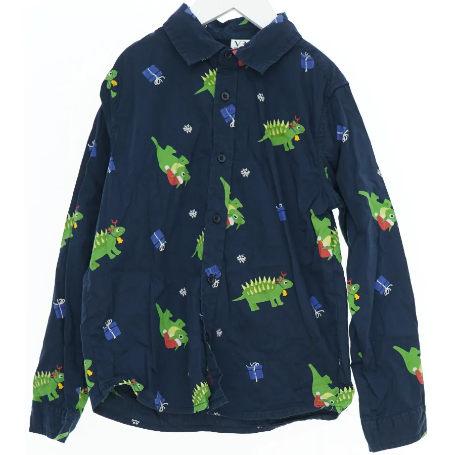 Jule skjorte med dinosaurprint fra VRS (str. 128)