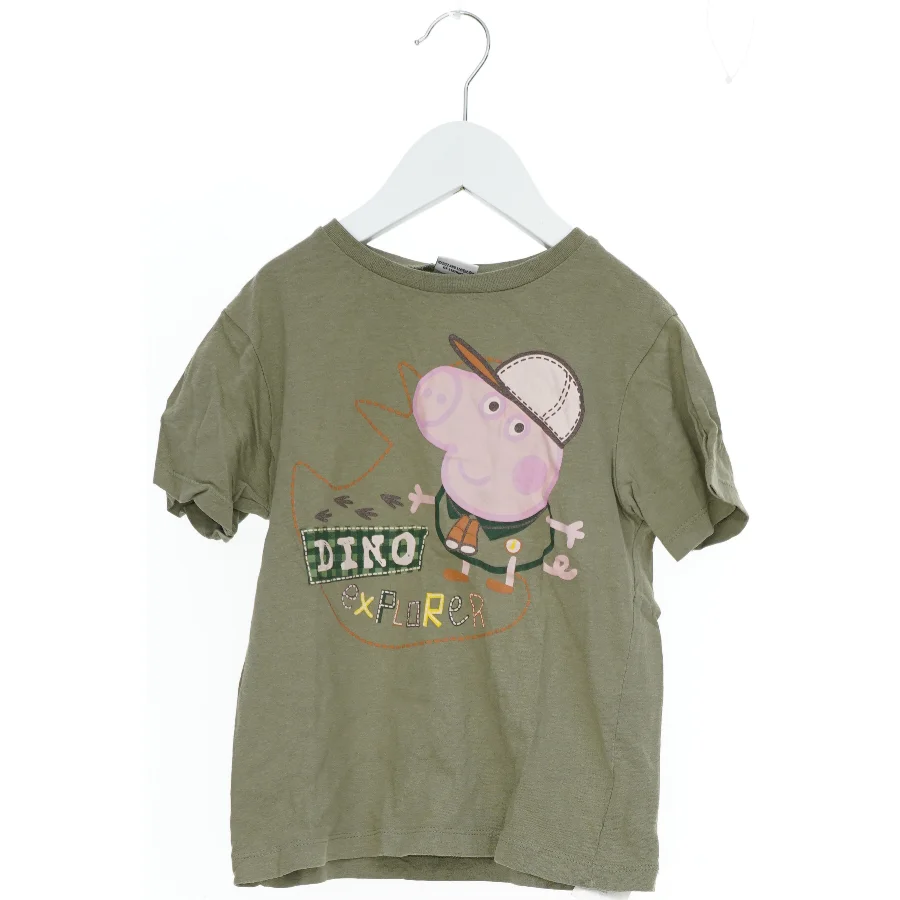 Børne T-shirt med Dino Explorer print fra Peppa Pig (str. 116)