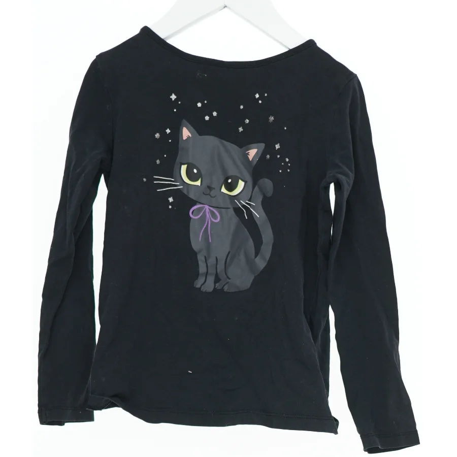 Langærmet T-shirt med kattemotiv fra H&M (str. 116)