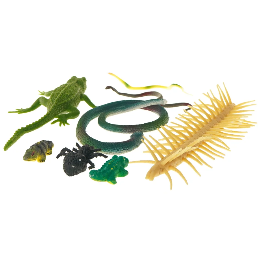 Sæt af plastdyrefigurer (str. 5-25 cm)