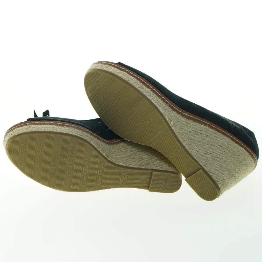 Sorte espadriller med kilehæl fra Tom Tailor (str. 43 )