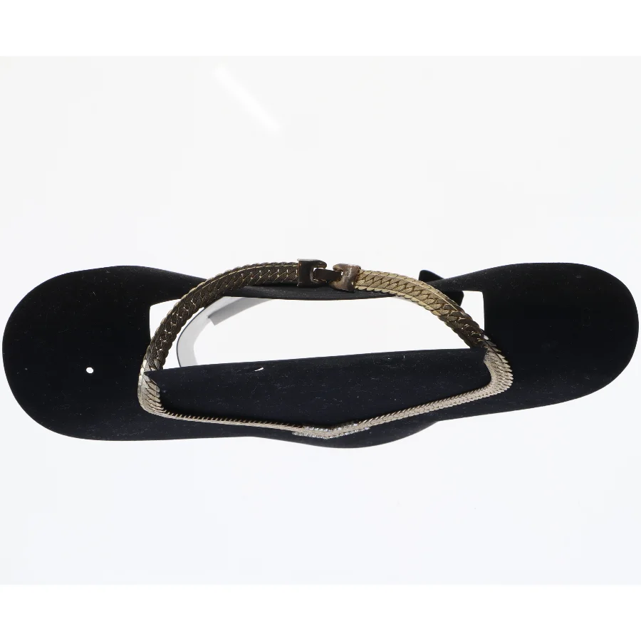 Guldfarvet halskæde med diamanter/krystaller (str. 42 cm)
