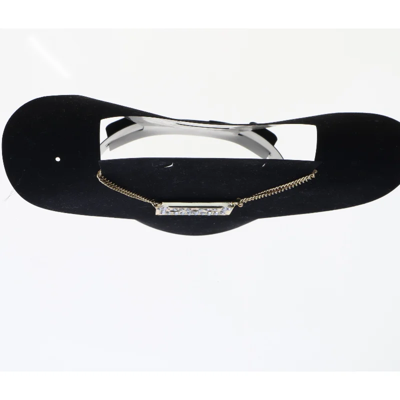 Guldfarvet halskæde med kassettebånd vedhæng (str. 65 cm)