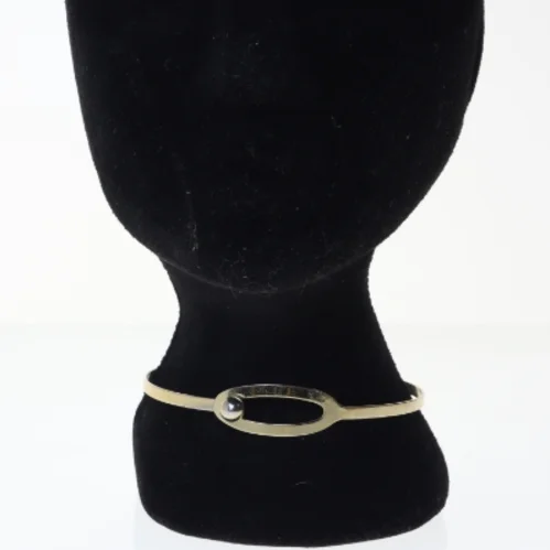 Guldarmbånd med perle (str. 11 cm)