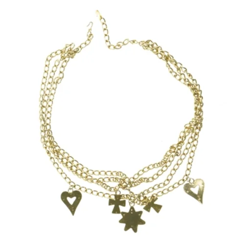 Guldfarvet bælte med charms (str. 91 cm)