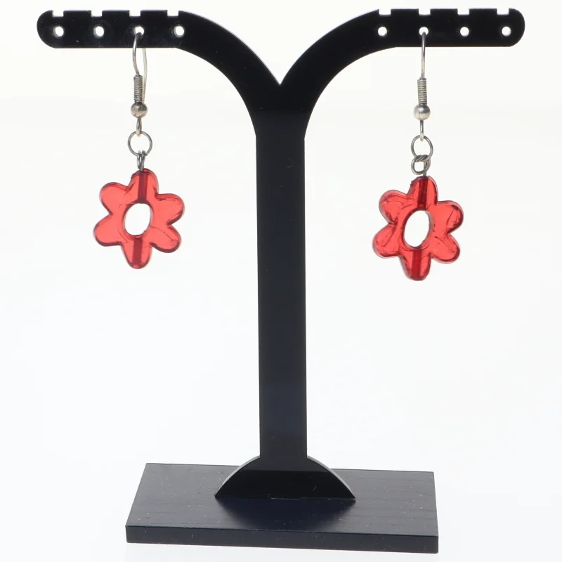 Røde blomster øreringe (str. 1 x 4 cm)