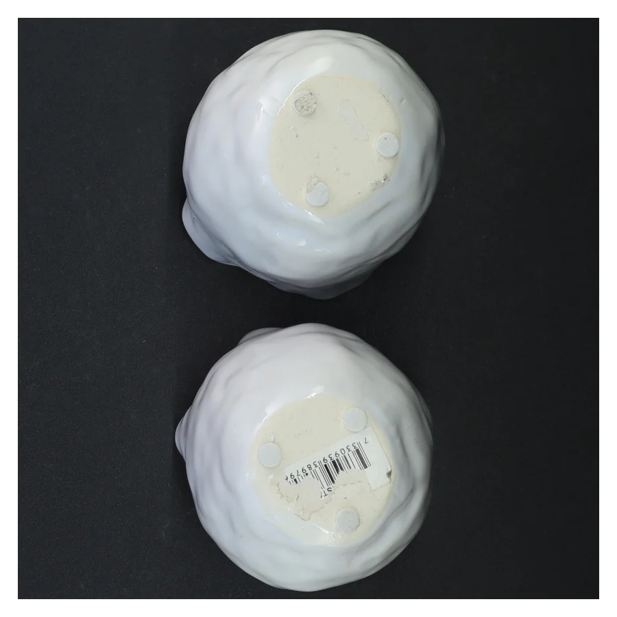 Hvide keramikpotter (str. 10 x 10 cm)