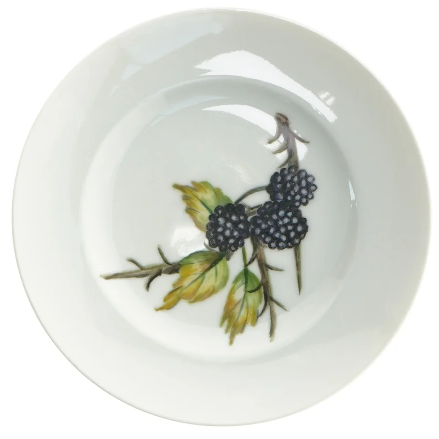 Porcelænstallerkener med frugt motiver