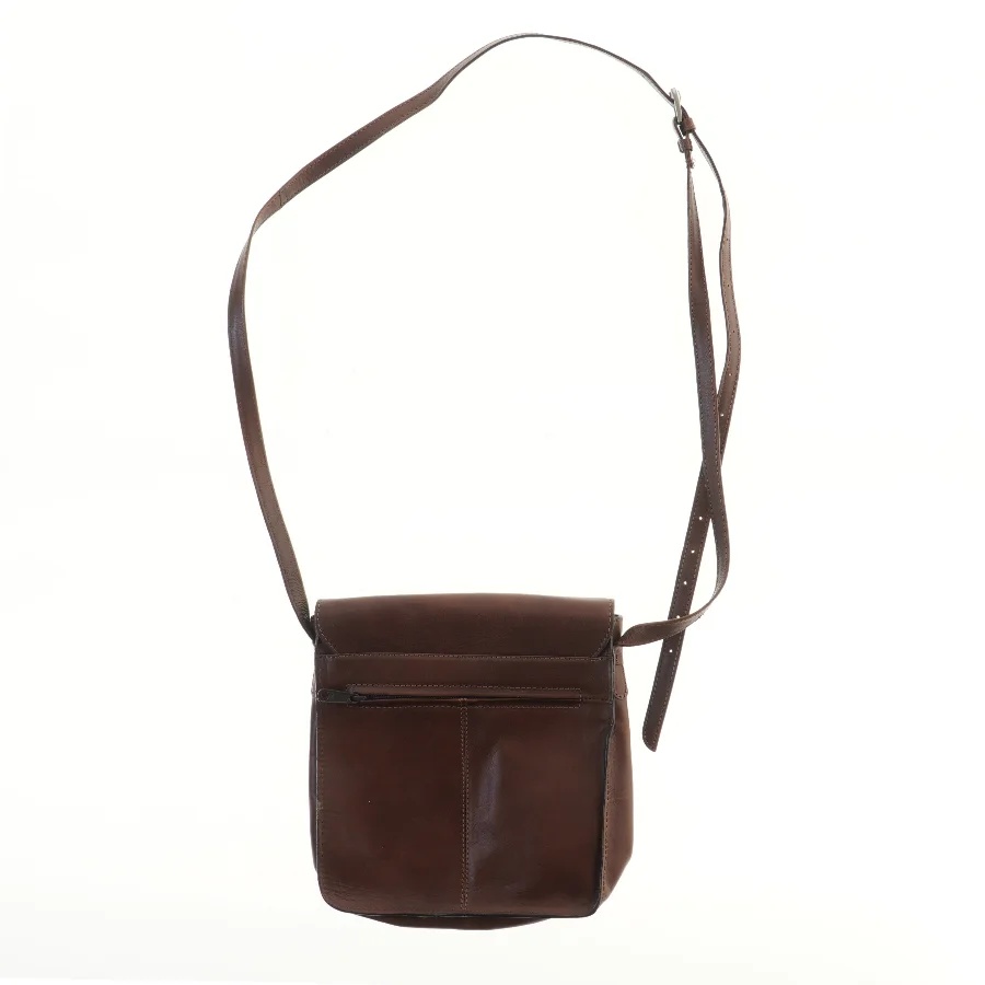 Brun læder skuldertaske fra Voi (str. 25,5x24,5 cm)