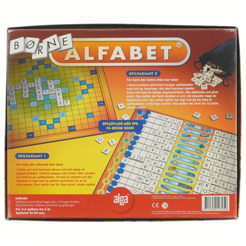 Børne Alfabet brætspil fra Alga (str. 32x26 cm)