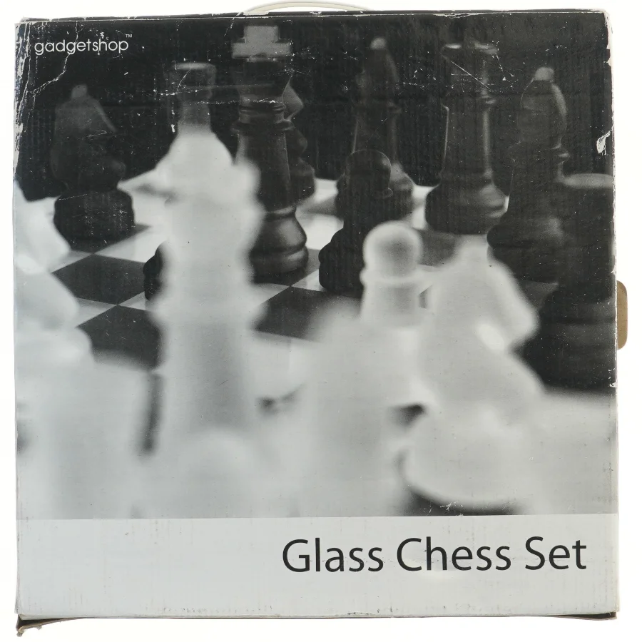 Komplet glas skak spil fra gadgetshop